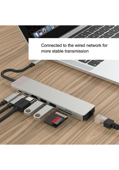 8 In 1 Type-C Hub 87W Pd Hdmi Ethernet Typec Çoklayıcı Dönüştürüc