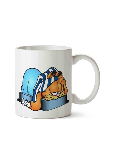 Garfield Odie Cartoon Clip Art Porselen Kupa Bardak Beyaz