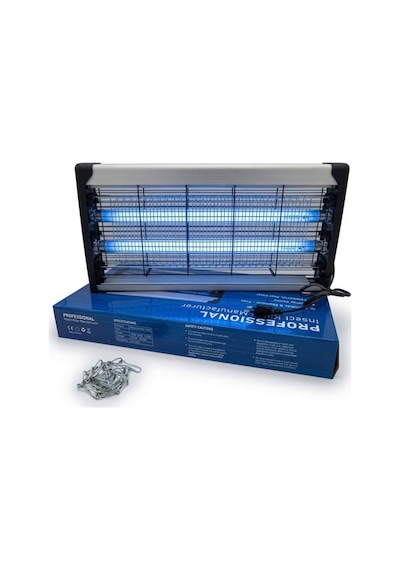 2x15 Watt Elektrikli Sinek Sivrisinek Öldürücü Geniş Çift Mavi Işık Tuzağı Asılabilir Profesyonel Böcek Kovucu