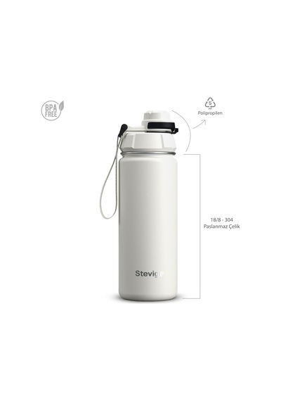 1 Hand Leak-proof Sızdırmaz Çelik Termos 500 Ml Star Whıte St-220