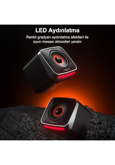 A200 Rgb Işıklı Masaüstü Gaming 3.5mm Jack Bilgisayar Pc Hoparlörü