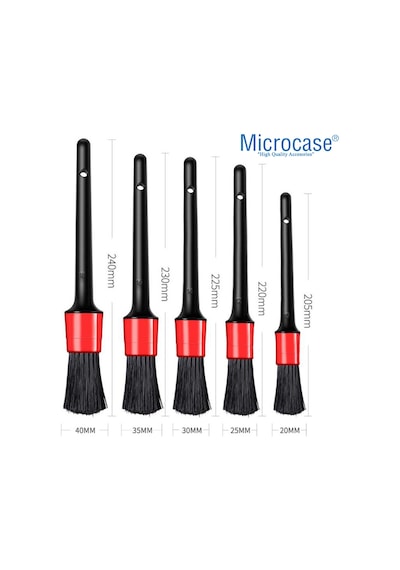 Microcase 5+1 Oto İç ve Dış Temizlik Bakım Fırça Seti - AL3010