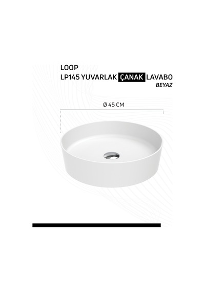 Creavit Loop Yuvarlak Çanak Lavabo Ø45 Cm Beyaz Lp145-00cb00e-0000
