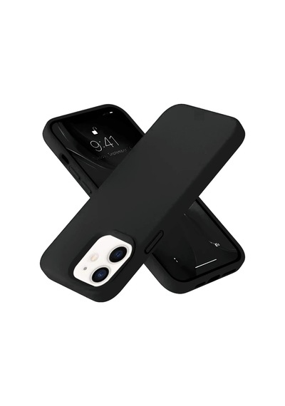 Apple İphone 12 Kılıf Nano İçi Kadife Silikon- Siyah Altın