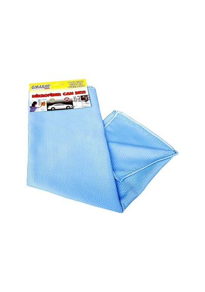 Oto Cam Bezi Mikrofiber Çift Yüzlü Camı Çizmez Yüksek Emici Tüy Bırakmaz Baklavalı Overloklu 50X70 Cm Mavi