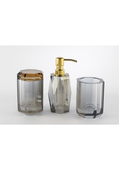 Mikasa Moor Füme Amber Kapaklı Kristal Banyo Seti