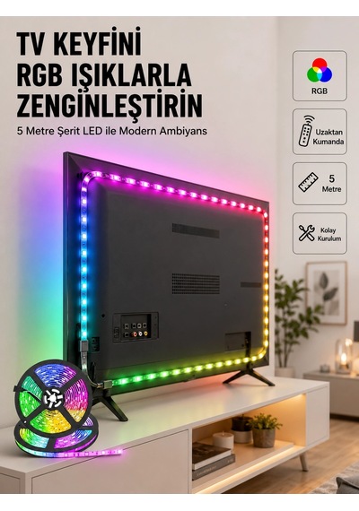 Enerji Tasarruflu Rgb Şerit Led 5 Metre 83098283