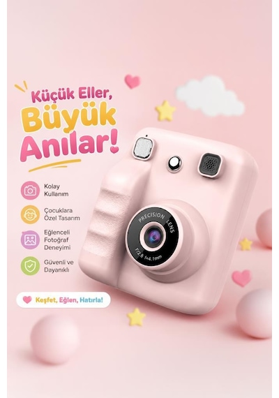 Dijital Fotoğraf Makineleri Çocuk Termal Resim Kağıt Baskılı Yazıcı Kamera Video Makinesi A29 Pembe