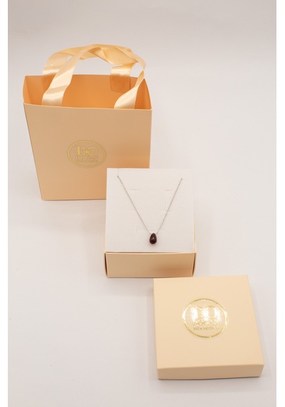 Doğan Diamond 925 Ayar Gümüş Rodyum Kaplama 6 Ct Yarı Değerli Granat Taşlı Set - Raccolta Di Gocce