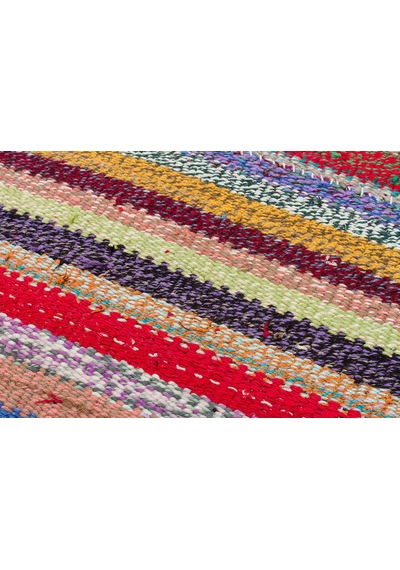 Çok Renkli Çizgili El Dokuma Koyun Yünlü Fars Kilim
