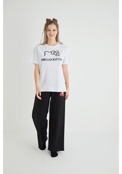 Hello Kitty Lisanslı Baskılı Basic T-shirt Relaxed Kalıp Pamuk Çok Renkli
