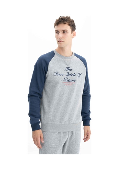 AR-MA Arma Erkek Regular Fit Baskı Yazılı Bisiklet Yaka Sweatshirt K26124600301 Gri