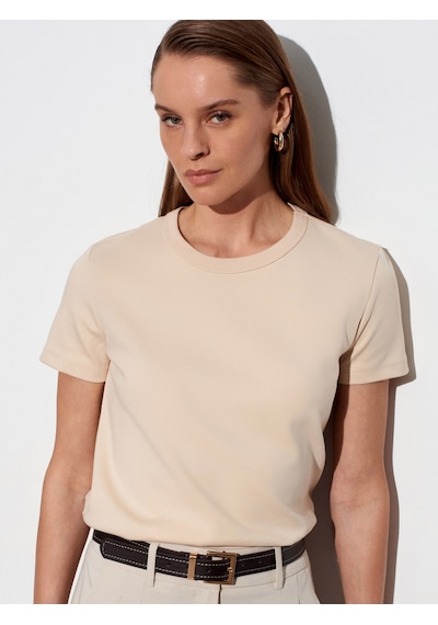 Dilvin 32779 Bisiklet Yaka T-shirt-taş