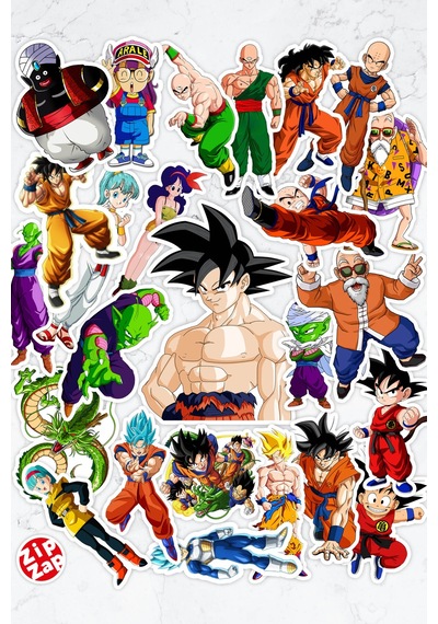Dragon Ball Anime Telefon Laptop Bullet Journal Sticker Paketi 25 Adet Çok Renkli