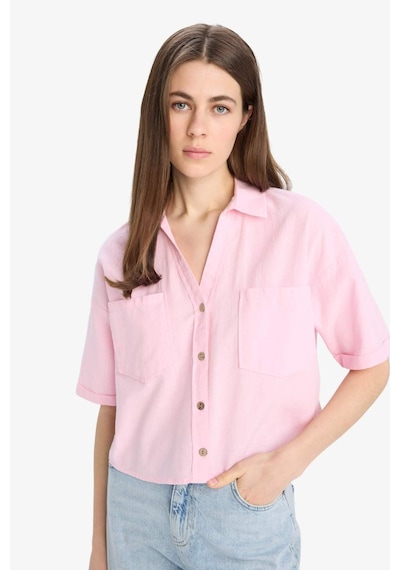 DeFacto Boxy Fit Basic Düz Kısa Kollu Gömlek	 V2523AZ25SPPN693