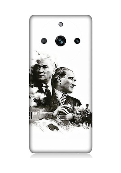 Realme 11 Pro Uyumlu Siyah Beyaz Mustafa Kemal Atatürk Desenli Silikon Kılıf