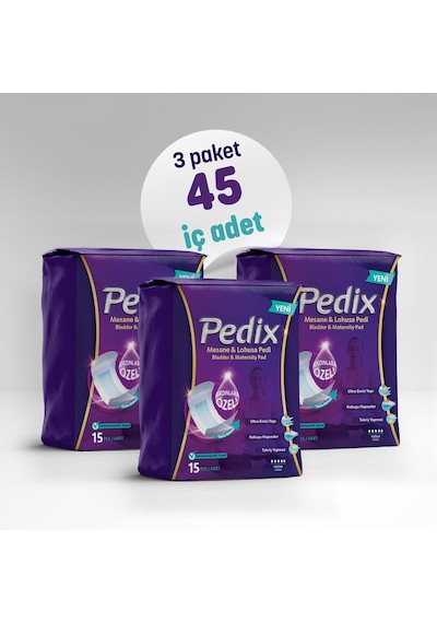 Pedix Kadın Mesane ve Lohusa Pedi Yoğun 3 x 15'li