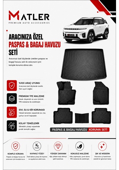 Ssangyong Torres Evx 2024 Model 4d Ekstra Havuzlu Paspas Ve Bagaj Havuzu Set