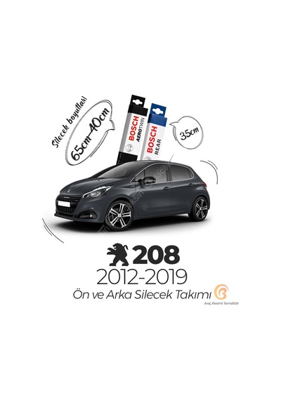 Peugeot 208 Ön Arka Silecek Seti 2012-2019 Bosch Aerotwin