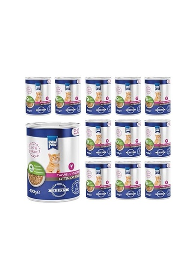 Pawpaw Yavru Kedi Tavuklu Ve Jöleli Konserve Mama 400 Gr X 12 Adet