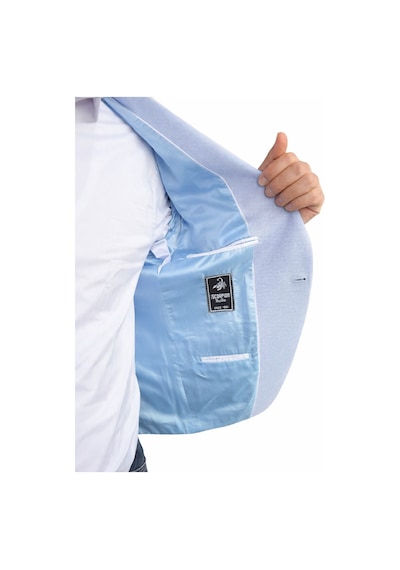 Plus Scorpion Erkek Kolu Yamalı Blazer Ceket Bebe Mavi Renk, İtalyan Kesim Şık Ve Modern Tasarım Bebe Mavisi