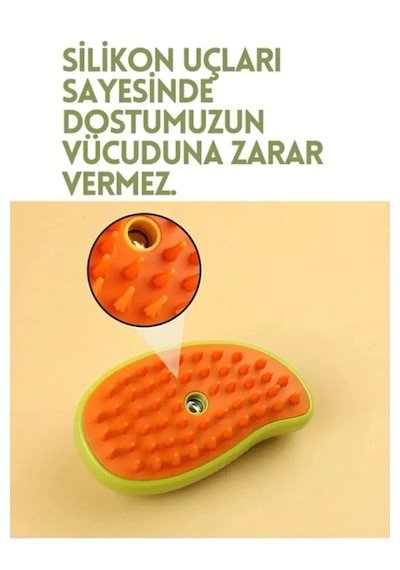 Tineke Buharlı Kedi & Köpek Yıkama Fırçası Tarağı Yumuşak Silikon