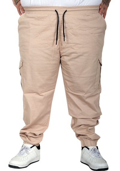 Mode Xl Büyük Beden Erkek Keten Kargo Jogger Barcelona Pantolon 25911 Bej Bej