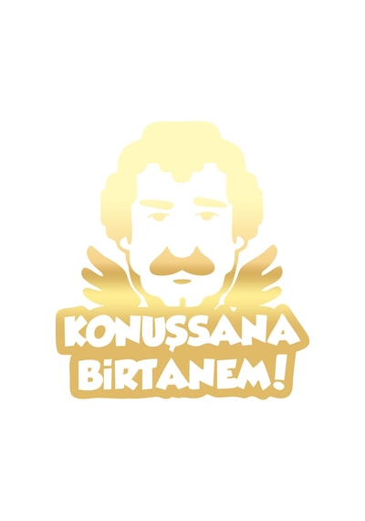 Müslüm Gürses Silüet Araba Sticker 17x17 Cm Gold