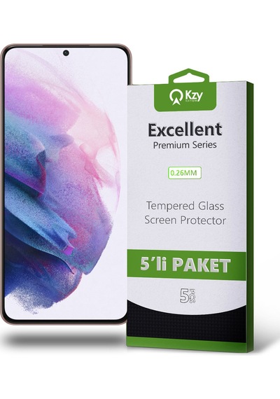 Samsung Galaxy S21 Plus ile Uyumlu Temperli Ekran Koruyucu Kırılmaz Cam Ekonomik 5'li Paket