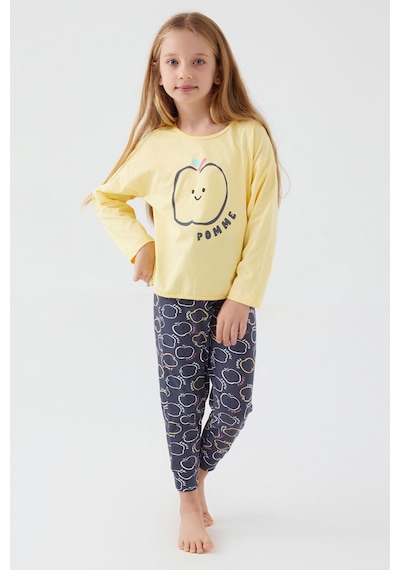 Roly Poly 3063 Pomme Apple Kız Çocuk Uzun Kol Pijama Takım Sarı