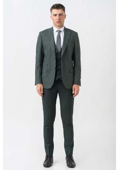 White Stone Gland Ty2423 Yelekli Likralı Slim Fit Takım Elbise Desenli-desenli Koyu Yeşil White Stone Gland Ty2423 Yelekli Likralı Slim Fit Takım Elbise Desenli-desenli Koyu Yeşil