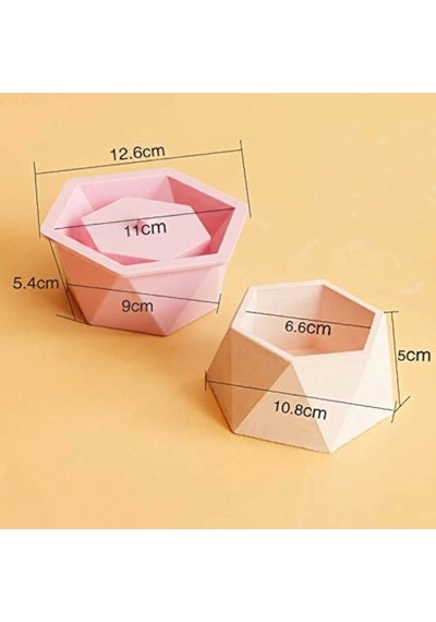 Taş Tozu Silikon Kalıp İthal Küçük Boy Sukulent Saksı Kalıbı Epoksi Reçine Silikon Kalıp Hb0075-0205
