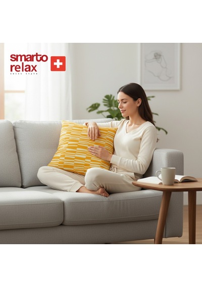 Smarto Relax Içi Dolgulu Kırlent 45x45 Cm Kare Salon & Berjer Kırlenti - Smr-kır-020 Beyaz - Sarı