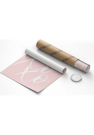 Çerçevesiz Poster Xoxo, I Love You, Ve Kalp Tasarımlı Minimal