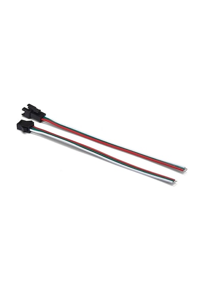 2 Adet 3 Pin Jst Sm 10cm Kablo Erkek Dişi Çifti Bağlantı Soketi Led Konnektör Şerit Led Rgb Ws2812b Ws2811