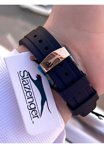 Slazenger Silikon Kordon İç Fonksiyonları Aktif 10 Atm Suya Dayanıklı Erkek Kol Saati Esl.09.2514.03 Rose Gold