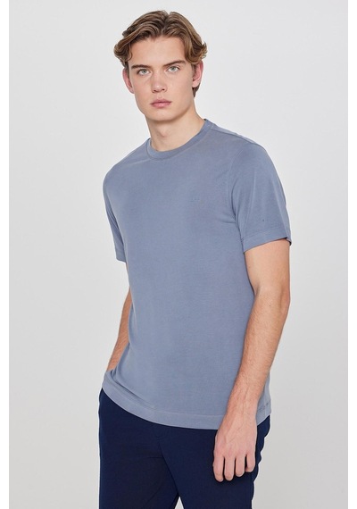 Lee Erkek Bisiklet Yaka Pamuklu Kısa Kollu Günlük T-shirt L2610126035 Gri