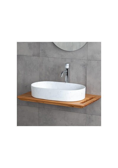 Tezgahüstü Lavabo Mat Beyaz Mermer E-w1202m8 Beyaz