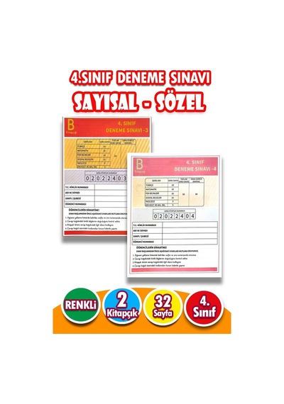 4.sınıf Deneme Sınavı - 2 Kitapcık