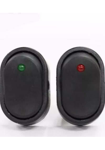 Mr-132a-2 Oval Asw Serisi 12v 20amper Ledli On-off Anahtar Kırmızı Kırmızı