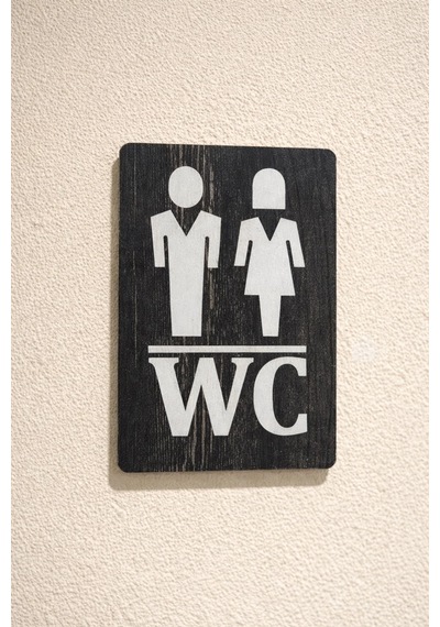 Kadın-erkek Wc Yönlendirme Levhası - Rebap Ahşap