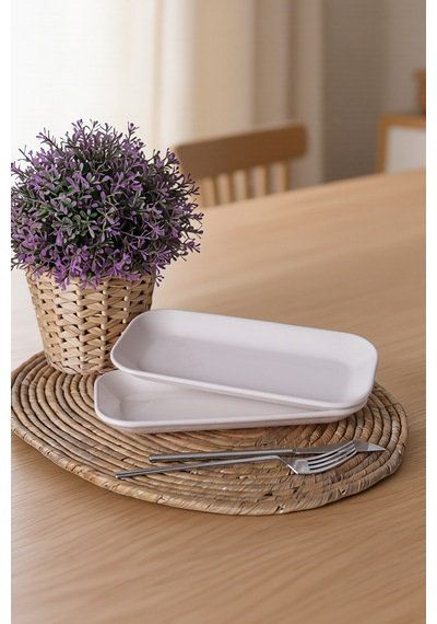 Keramika Beyaz Pergamon Kayık Tabak 26 Cm 2 Adet 006