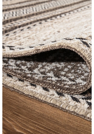 Palermo 6810 Bej Çift Taraflı Yıkanabilir Dokuma Kolay Temizlenir Halı Kilim