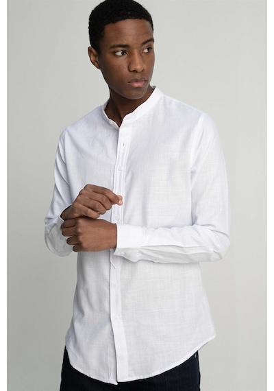 Tudors Slim Fit Dar Kalıp Uzun Kol Hakim Yaka Pamuklu Keten Efekt Beyaz Gömlek-26932-beyaz Beyaz Tudors Slim Fit Dar Kalıp Uzun Kol Hakim Yaka Pamuklu Keten Efekt Beyaz Gömlek-26932-beyaz Beyaz