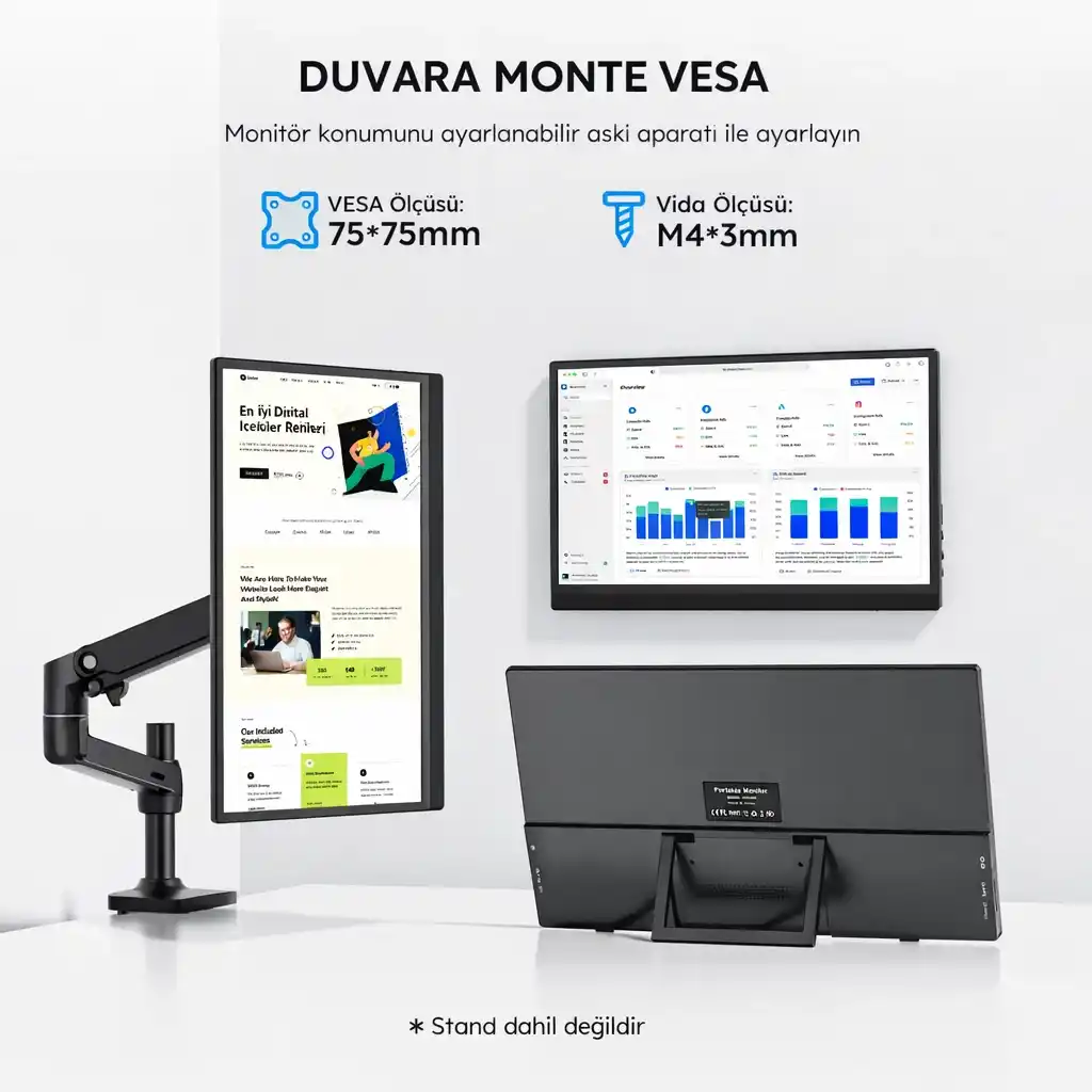 Lineon 15.6" Full Hd 1080p Ips Portable Taşınabilir Monitör
