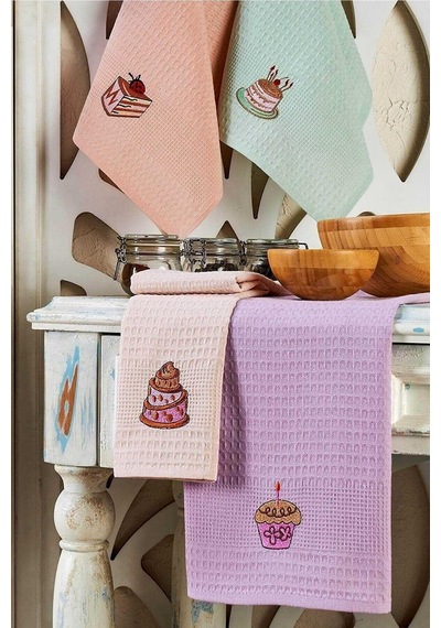 6 Parça Mutfak Kurulama Bezi 40 X 60 Cm Cake - Mh01149-1 - Beden: Mh01149/1 Çok Renkli