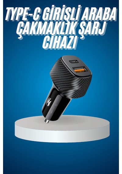 Araç İçi Hızlı Şarj Soketi 38w Oto Çakmaklık Type-c Araba Çakmaklık - Lisinya 02483116