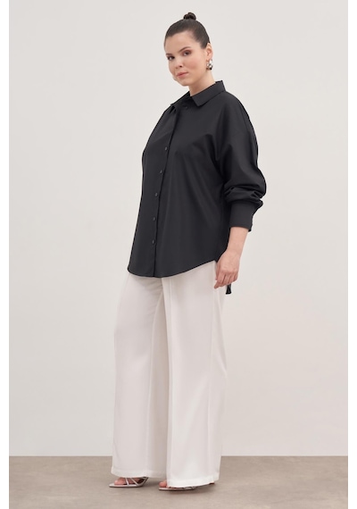 Basic Poplin Gömlek Siyah