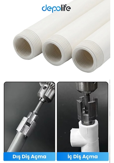 2 Li Set İç Dış Plastik Boru Diş Açma Seti 1/2 Ve 3/4 İnç Pvc Boru Pafta Klavuz 20mm 25mm Pprc