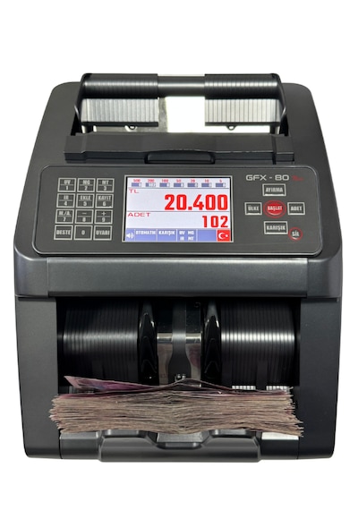 Pro New 80 Karışık Para Sayma Makinesi, Tl Ve Euro Karışık, Usd Adet Sayım + Müşteri Ekranı